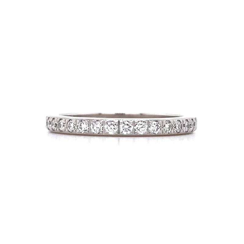 engagement rings with three stones -Diamond Euro Wedding/Anniversary Band in White Gold by Benchmark