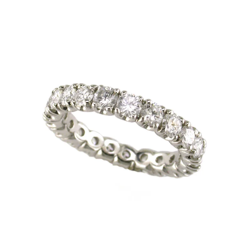 engagement rings with two-tone bands -Platinum Brilliant Diamond Wedding Eternity Band