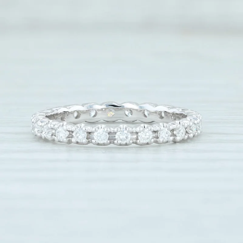 engagement rings with nature-inspired design -New 0.46ctw Diamond Eternity Ring 14k White Gold Size 6 Wedding Stackable Band