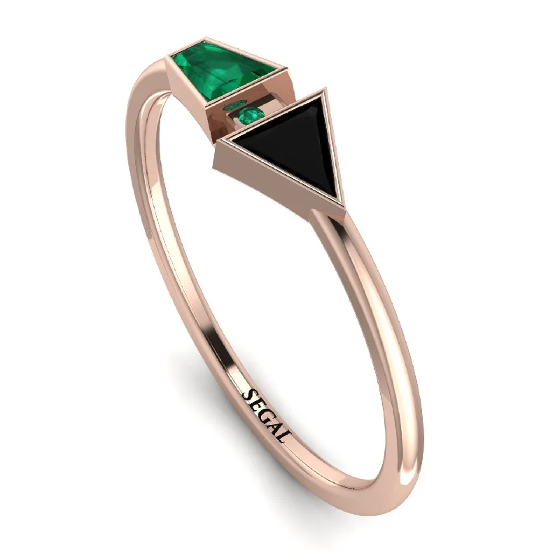 women's rings nature-inspired -Geometrical Arrow Emerald Ring - Gracie No. 23