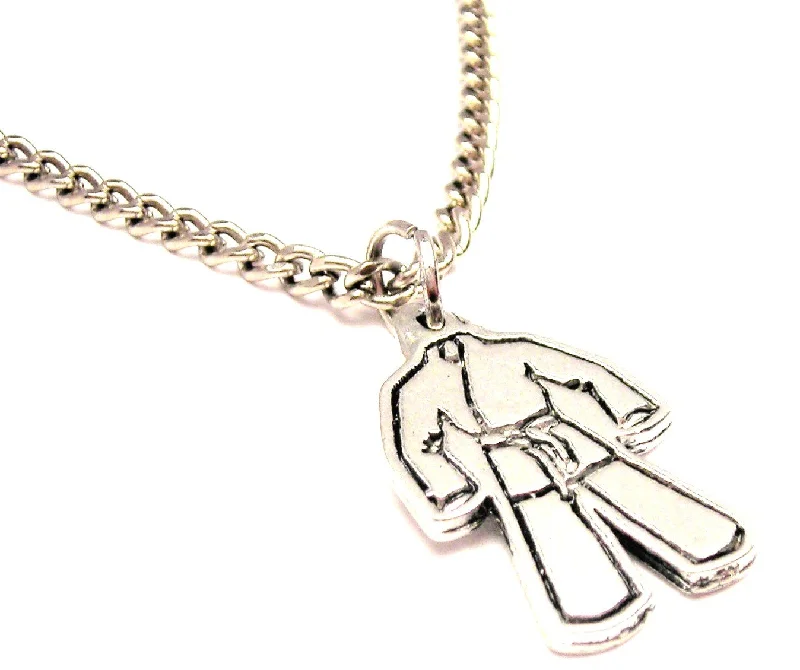 women's necklaces with intricate detailing -Karate Gi Uniform Single Charm Necklace