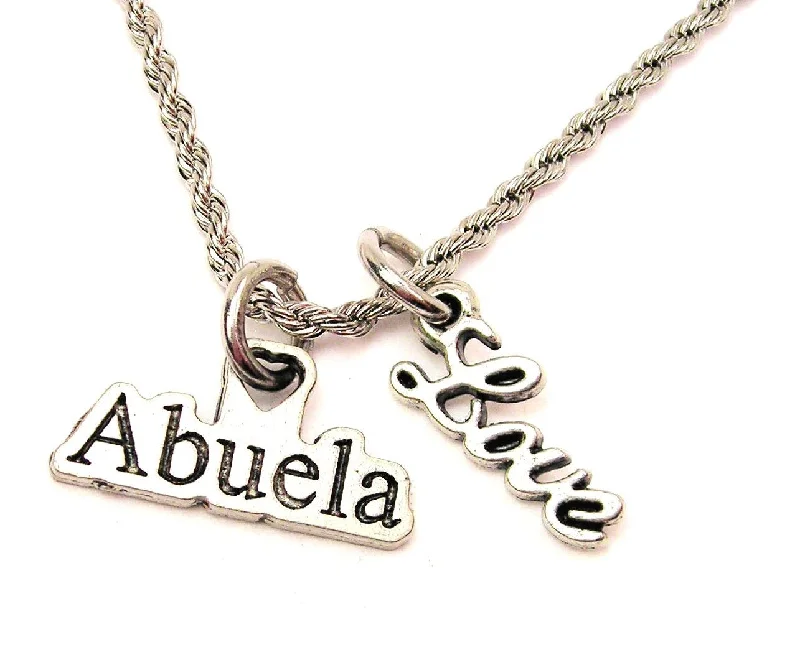 women's necklaces with star-shaped pendant -Abuela 20" Chain Necklace With Cursive Love Accent