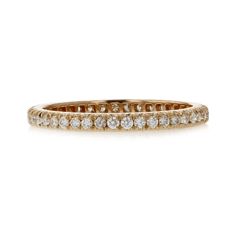 engagement rings for extravagant proposals -20K Rose Gold Diamond Wedding Eternity Band