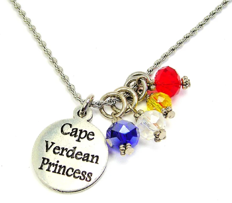 women's necklaces with flower design -Cape Verdean Princess Princess Stainless Steel Rope Chain Necklace