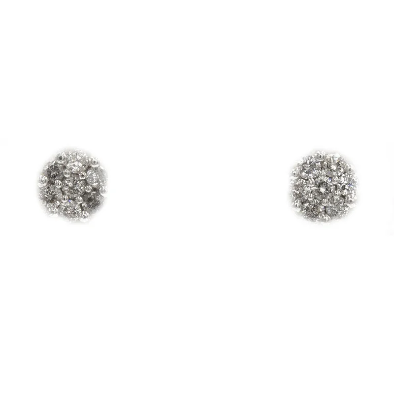 women's earrings with adjustable hooks -0.5 ct Diamond Cluster Earrings in 14k Yellow Gold