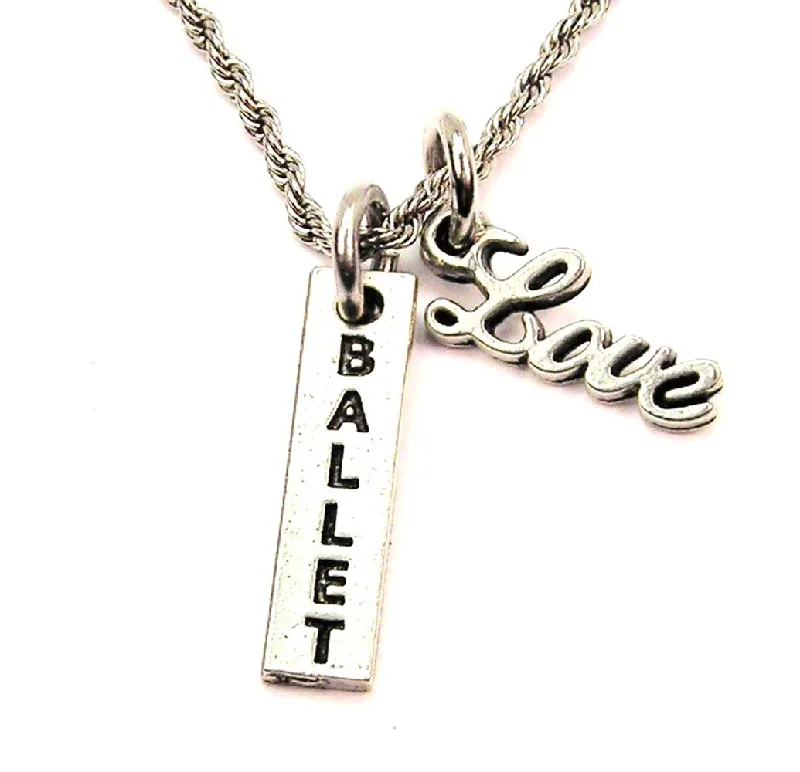 women's necklaces luxury jewelry -Ballet 20" Chain Necklace With Cursive Love Accent