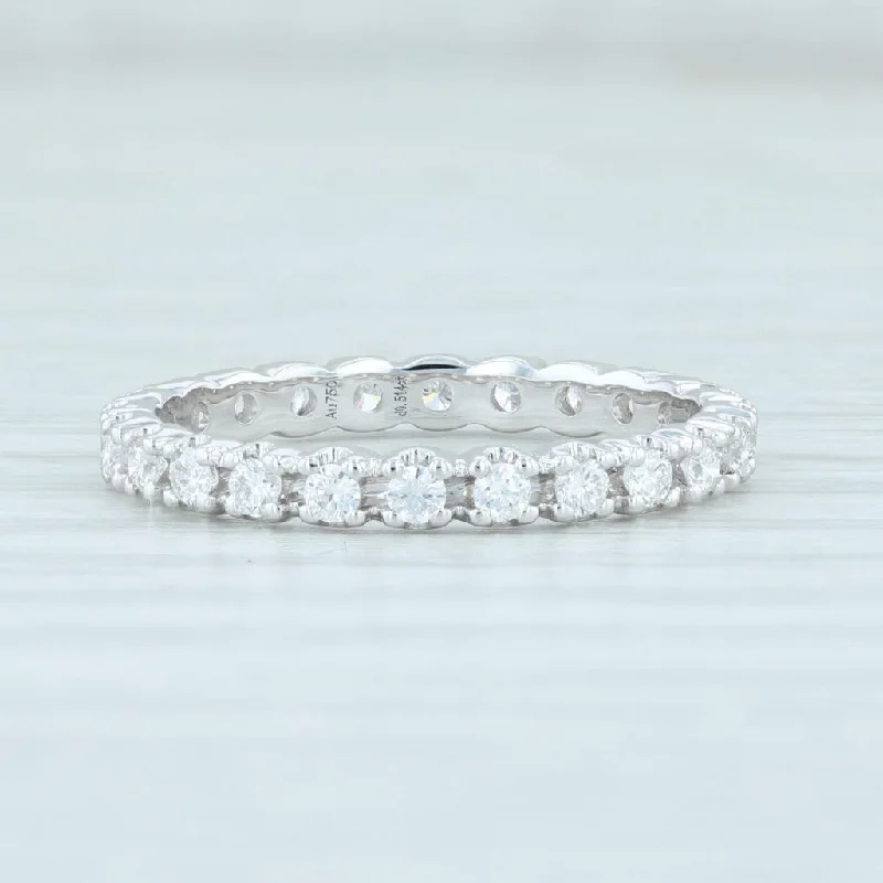 engagement rings with simple solitaire diamond -New 0.51ctw Diamond Eternity Ring 18k White Gold Size 6 Wedding Stackable Band