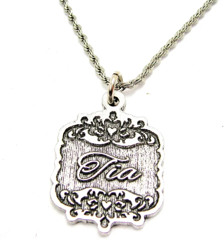 women's necklaces pendant -Tia Victorian Scroll Single Charm Necklace