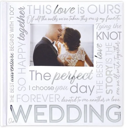 engagement rings with diamond-studded band -Wedding Sentiments Book Bound Photo Album