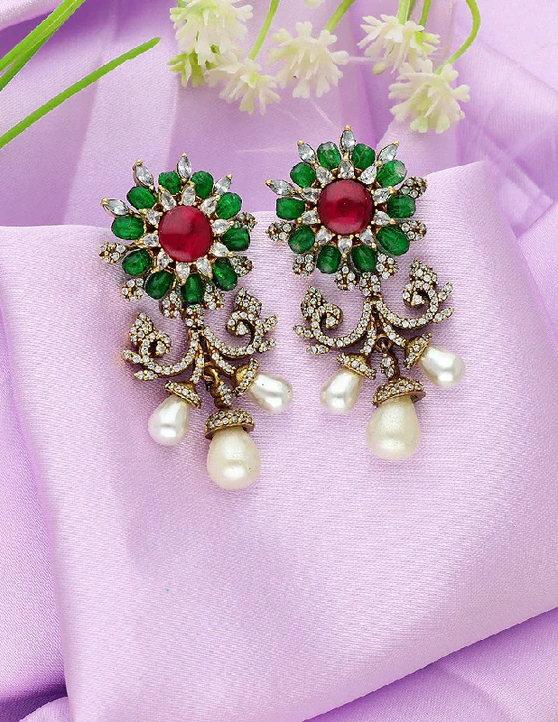 women's earrings with butterfly embellishments -Victorian Zirconia Earrings