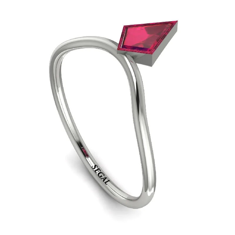 women's rings infinity symbol -Kite Stepcut Ruby Ring - Leila No. 12