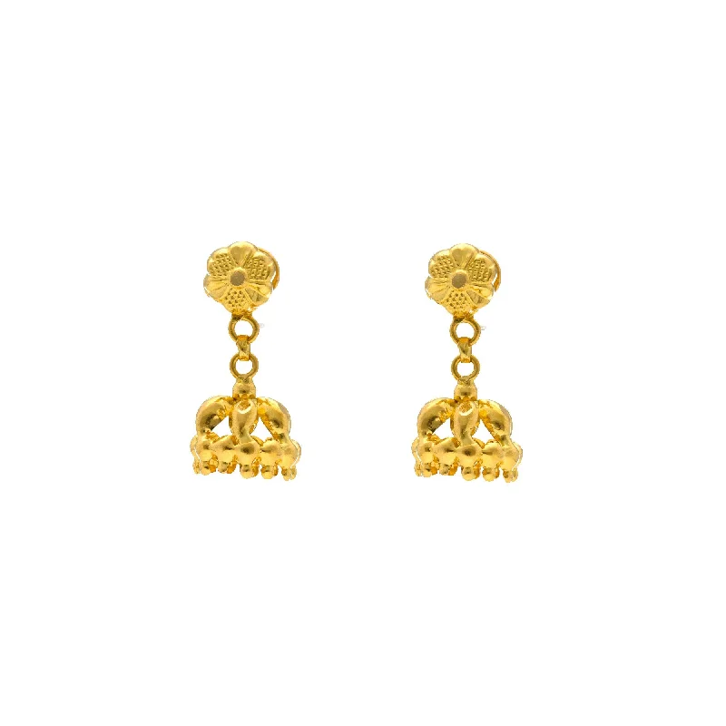 women's earrings with pearls -22K Gold Jhumki Drop Earrings