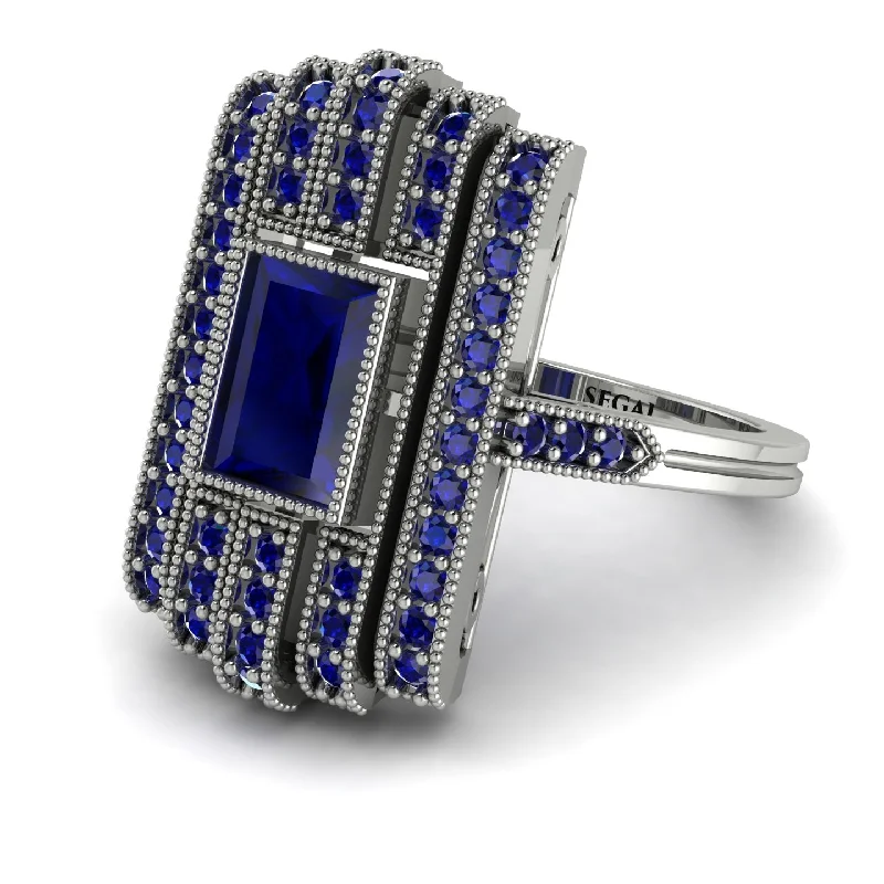 women's rings stacked with matching bands -Unmatched Style Gold Baguette Sapphire Ring - Jean No. 75