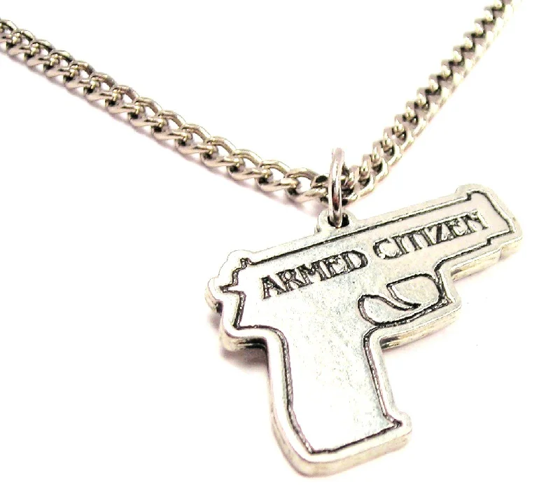 women's necklaces moon pendant -Armed Citizen Single Charm Necklace