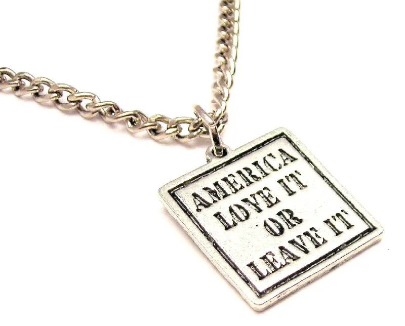 women's necklaces delicate -America Love It Or Leave It Single Charm Necklace