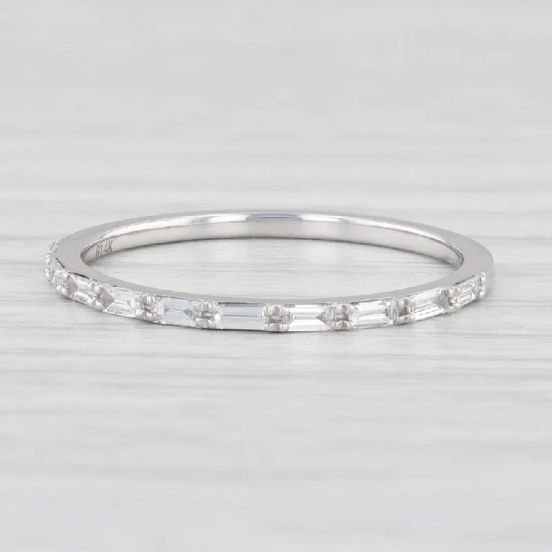 engagement rings with minimalist design -New 0.22ctw Diamond Band 14k White Gold Size 7.5 Wedding Stackable Ring