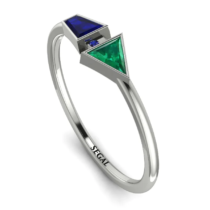 women's rings vintage style -Geometrical Arrow Sapphire Ring - Gracie No. 66