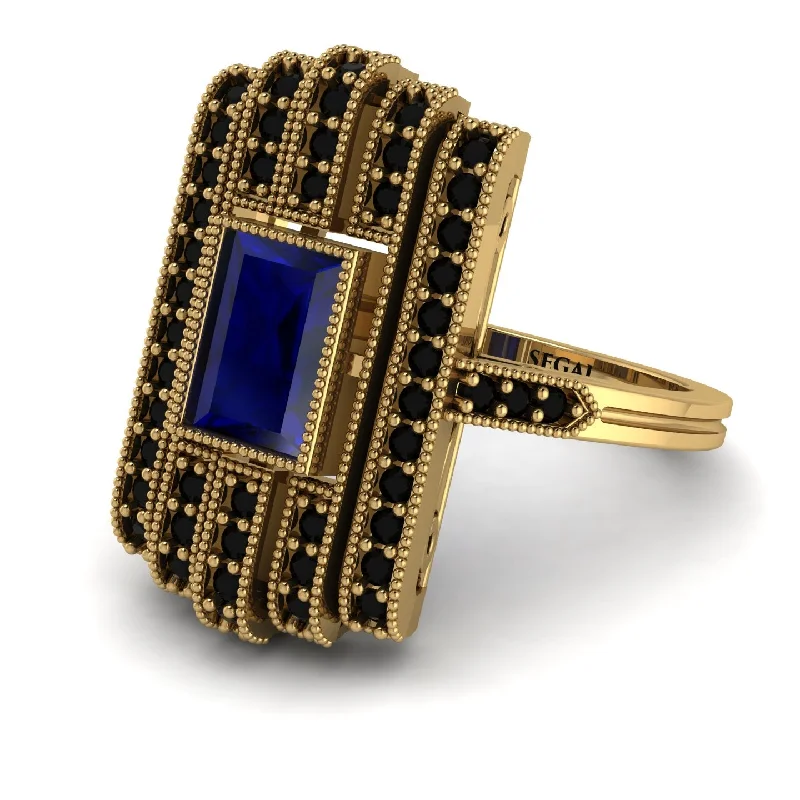 women's rings mixed metals -Unmatched Style Gold Baguette Sapphire Ring - Jean No. 43