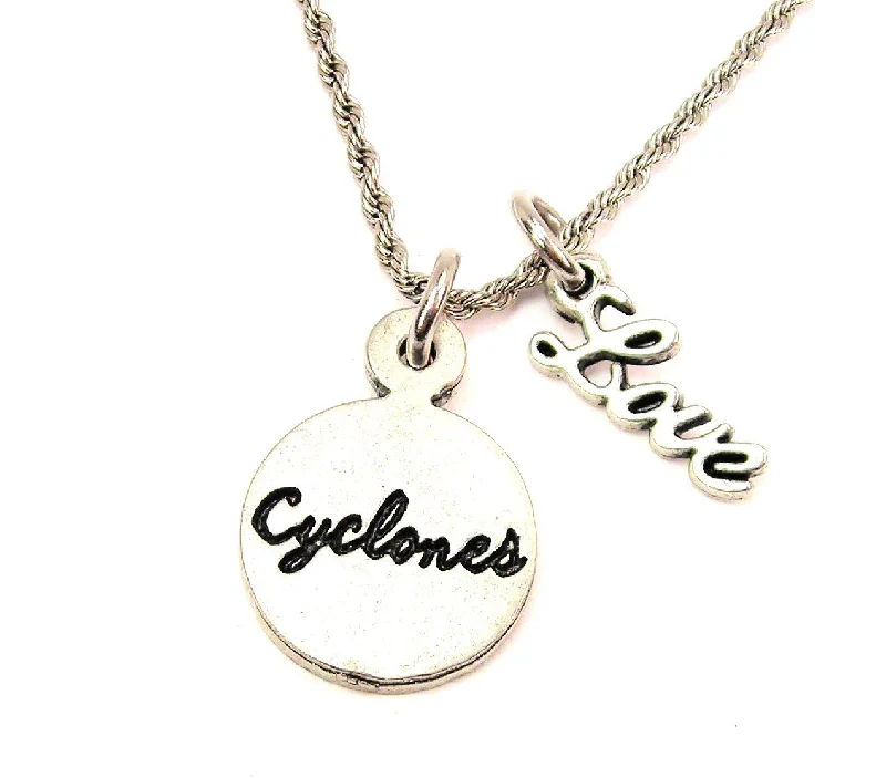 women's necklaces with rose pendant -Cyclones 20" Chain Necklace With Cursive Love Accent