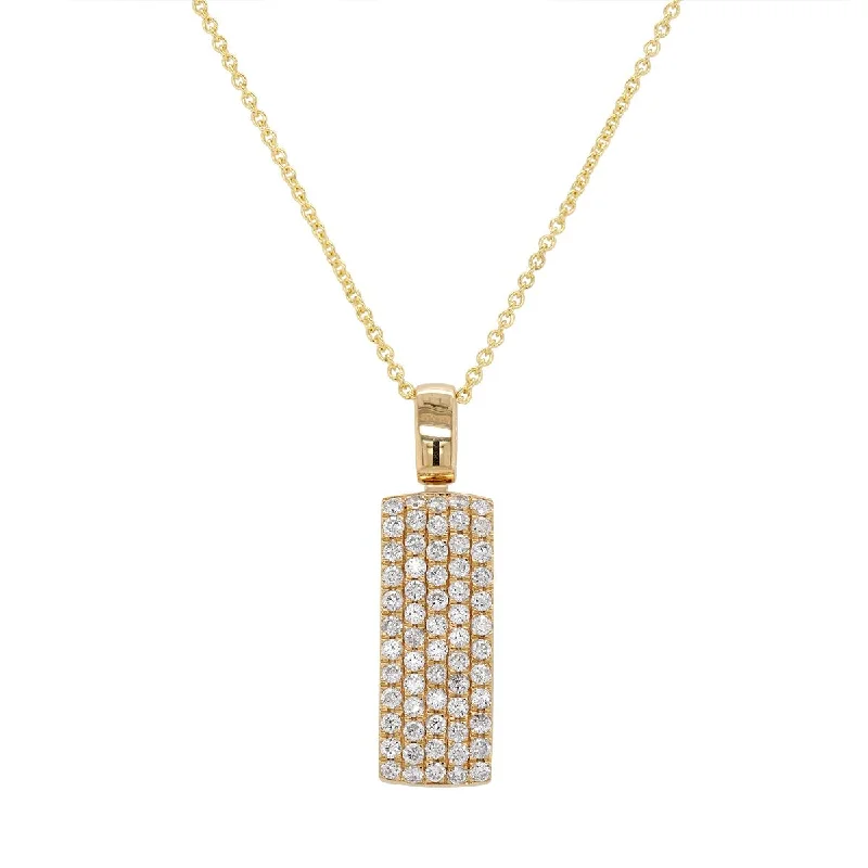 women's necklaces with flower design -MODERN YELLOW GOLD NECKLACE WITH 62 DIAMONDS, .49 CT TW