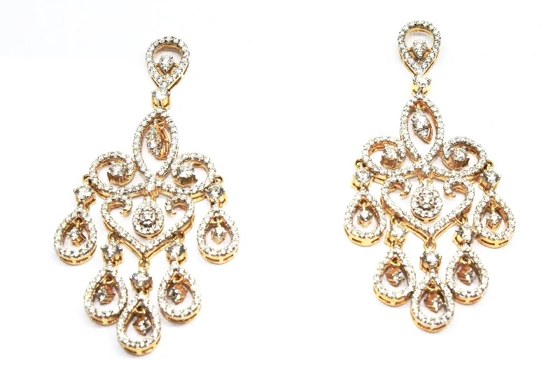 women's earrings for prom -PEAR-SHAPED DIAMOND DROP EARRINGS AD NO.1551