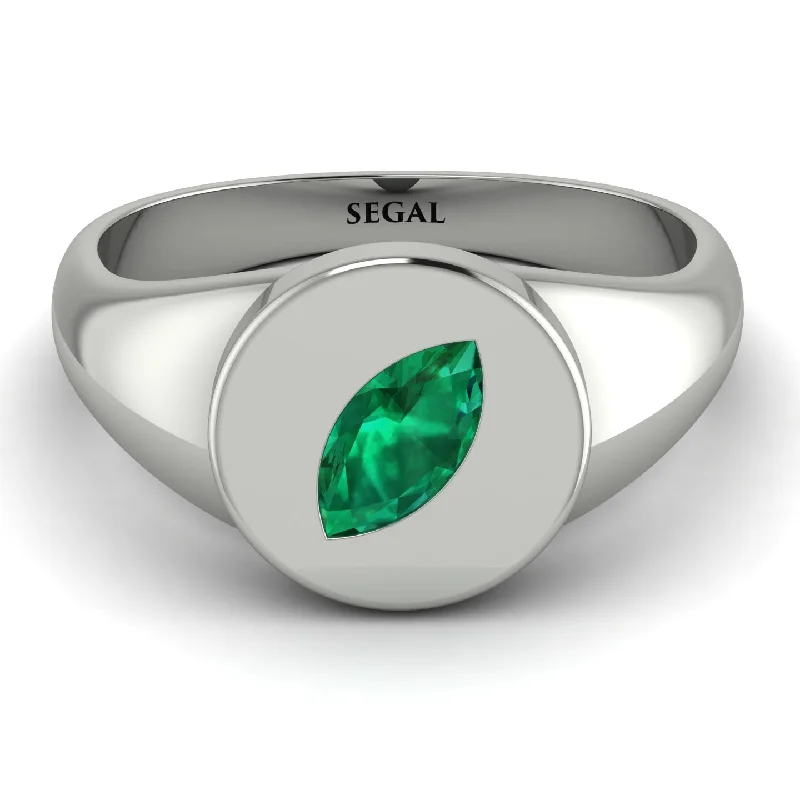 women's rings with sapphire halo -Signature Marquise Emerald Ring - Eloise No. 6