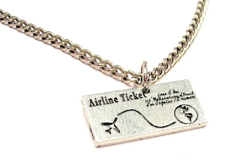 women's necklaces simple elegance -Airline Ticket Single Charm Necklace