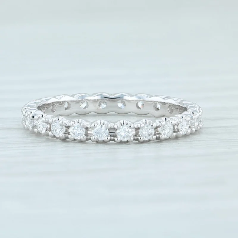 engagement rings for proposal -New 0.46ctw Diamond Eternity Ring 14k White Gold Size 5.5 Wedding Stackable Band