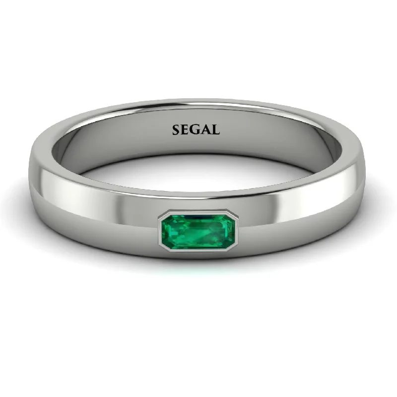 women's rings retro design -Emerald Cut Emerald Band - Londyn No. 6