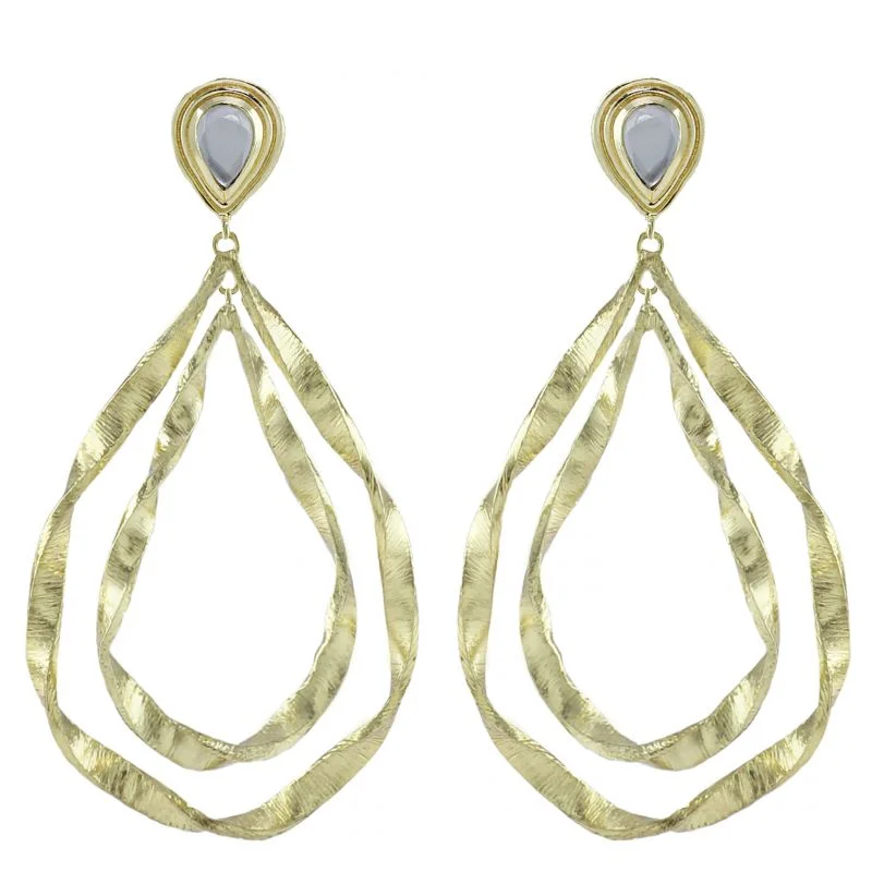 women's earrings luxury brand -Twisted Teardrop Tanzanite Post Earrings