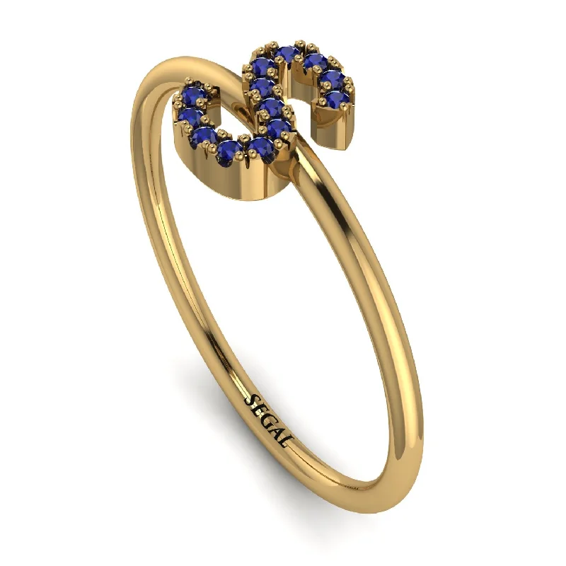 women's rings with clean lines -Initial Sapphire Ring - Raegan No. 13