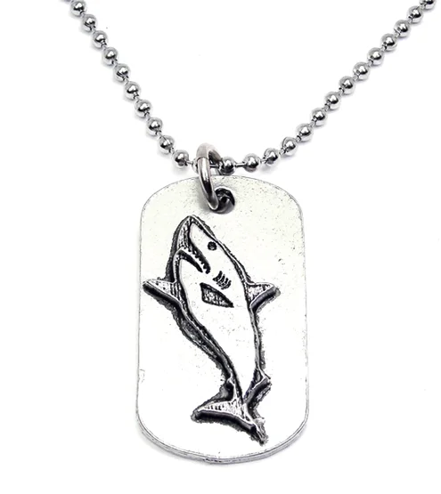 women's necklaces chain -Shark Catalog Dog Tag Necklace