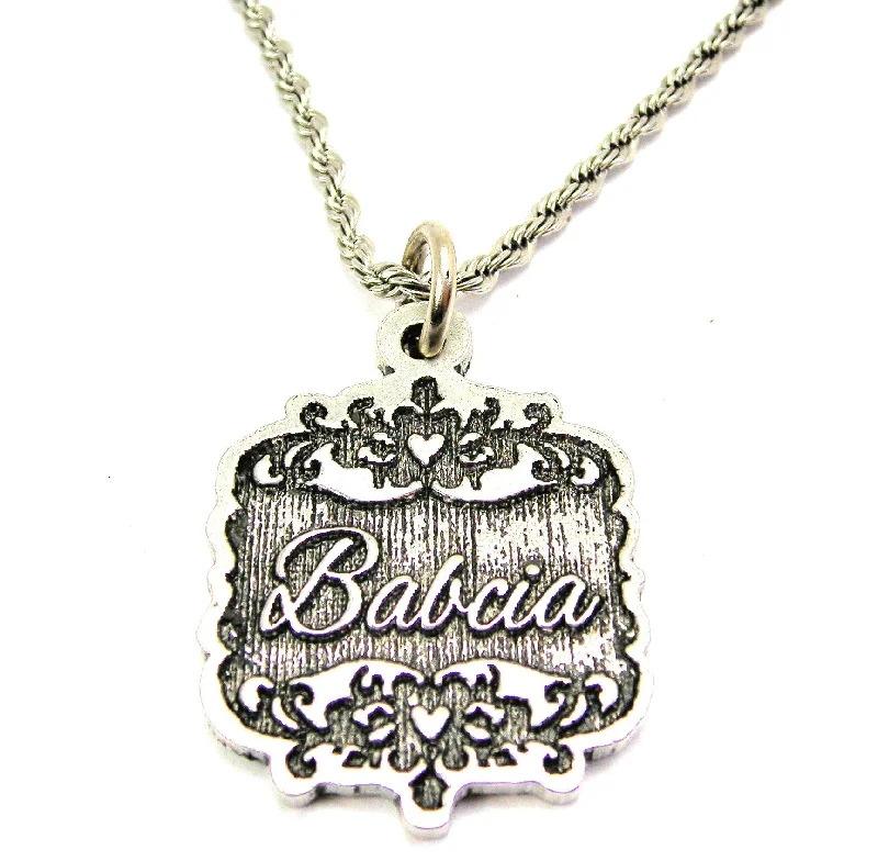 women's necklaces statement necklace -Babcia Victorian Scroll Single Charm Necklace