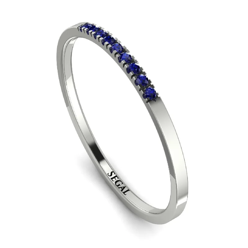 women's rings twisted band -Thin Eternity Sapphire Band - Daisy No. 15