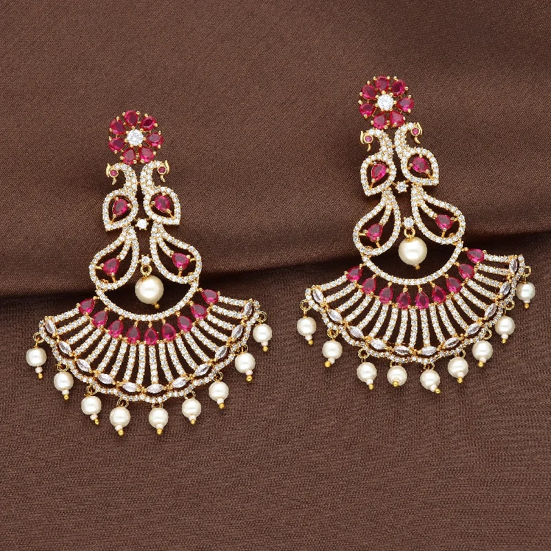 women's earrings with oval shape -Zirconia Earrings