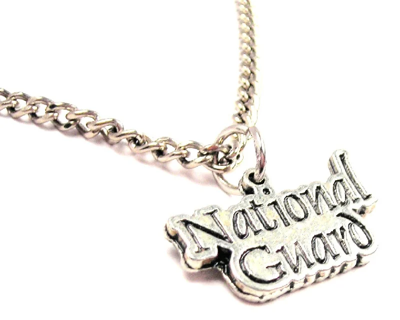 women's necklaces delicate -National Guard Single Charm Necklace