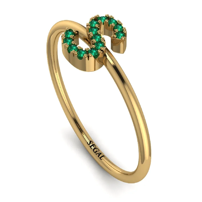 women's rings with symbolic meaning -Initial Emerald Ring - Raegan No. 4