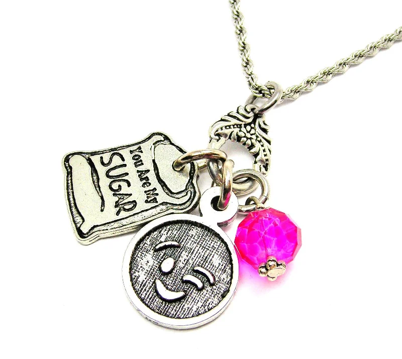 women's necklaces long and elegant -You Are My Sugar Catalog Necklace - Hot Pink