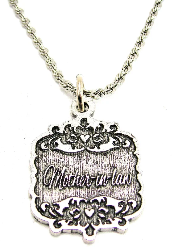 women's necklaces with vintage charm -Mother-In-Law Victorian Scroll Single Charm Necklace