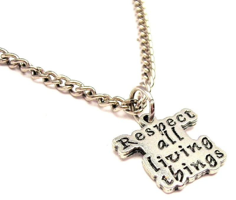 women's necklaces with teardrop design -Respect All Living Things Single Charm Necklace