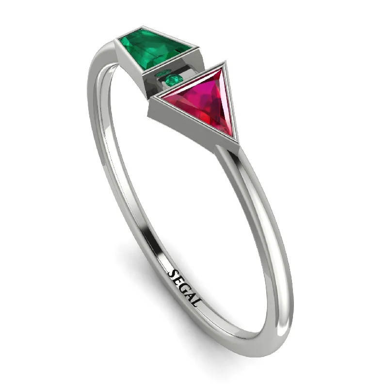 women's rings minimalistic design -Geometrical Arrow Emerald Ring - Gracie No. 27