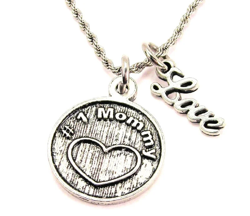 women's necklaces pearl -#1 Mommy 20" Chain Necklace With Cursive Love Accent