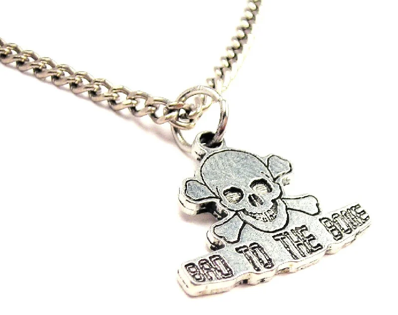 women's necklaces with snake design -Bad To The Bone Male Skull And Crossbones Single Charm Necklace