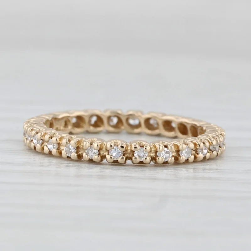 engagement rings for alternative brides -0.24ctw Diamond Eternity Band 14k Yellow Gold Wedding Anniversary Stackable Ring