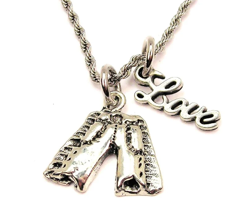 women's necklaces with unique lock design -Chaps 20" Chain Necklace With Cursive Love Accent