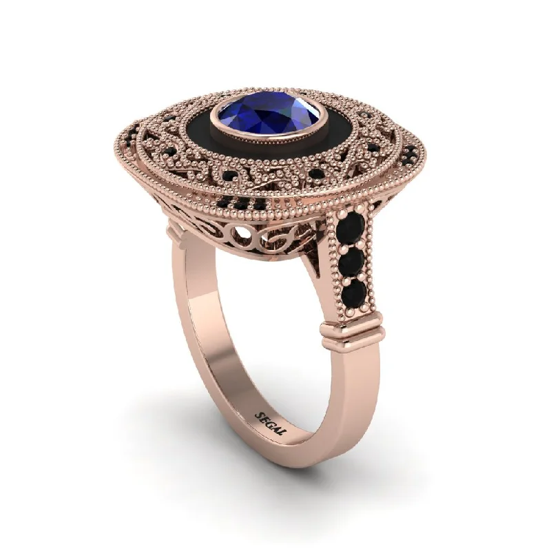 women's rings with romantic appeal -Fancy Art Deco Sapphire Ring - Pauline No. 44