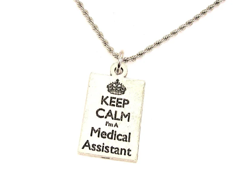 women's necklaces with arrow design -Keep Calm I'm A Medical Assistant Single Charm Necklace