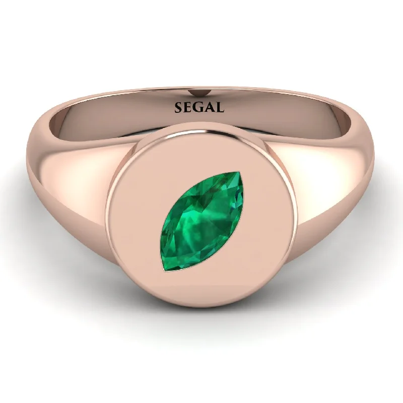 women's rings with unique twist band -Signature Marquise Emerald Ring - Eloise No. 5