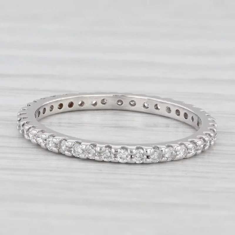 engagement rings with gemstones -0.50ctw Diamond Eternity Band 14k White Gold Size 6.5 Wedding Anniversary Ring