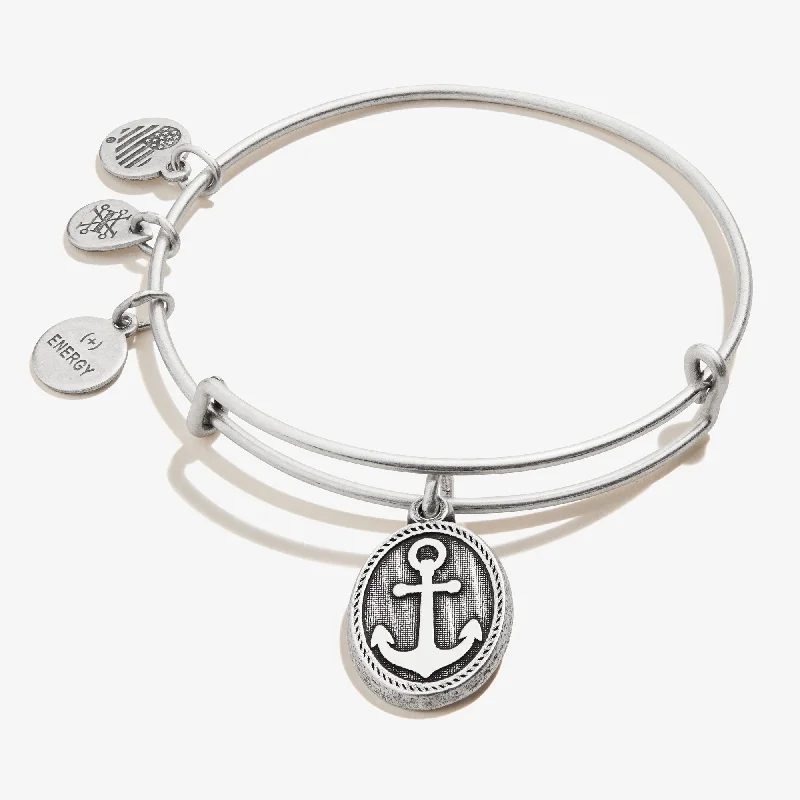 women's bracelets with stars -Anchor Charm Bangle